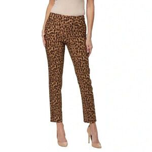 Krazy Larry Brown Leopard Pull On Pants Size 10